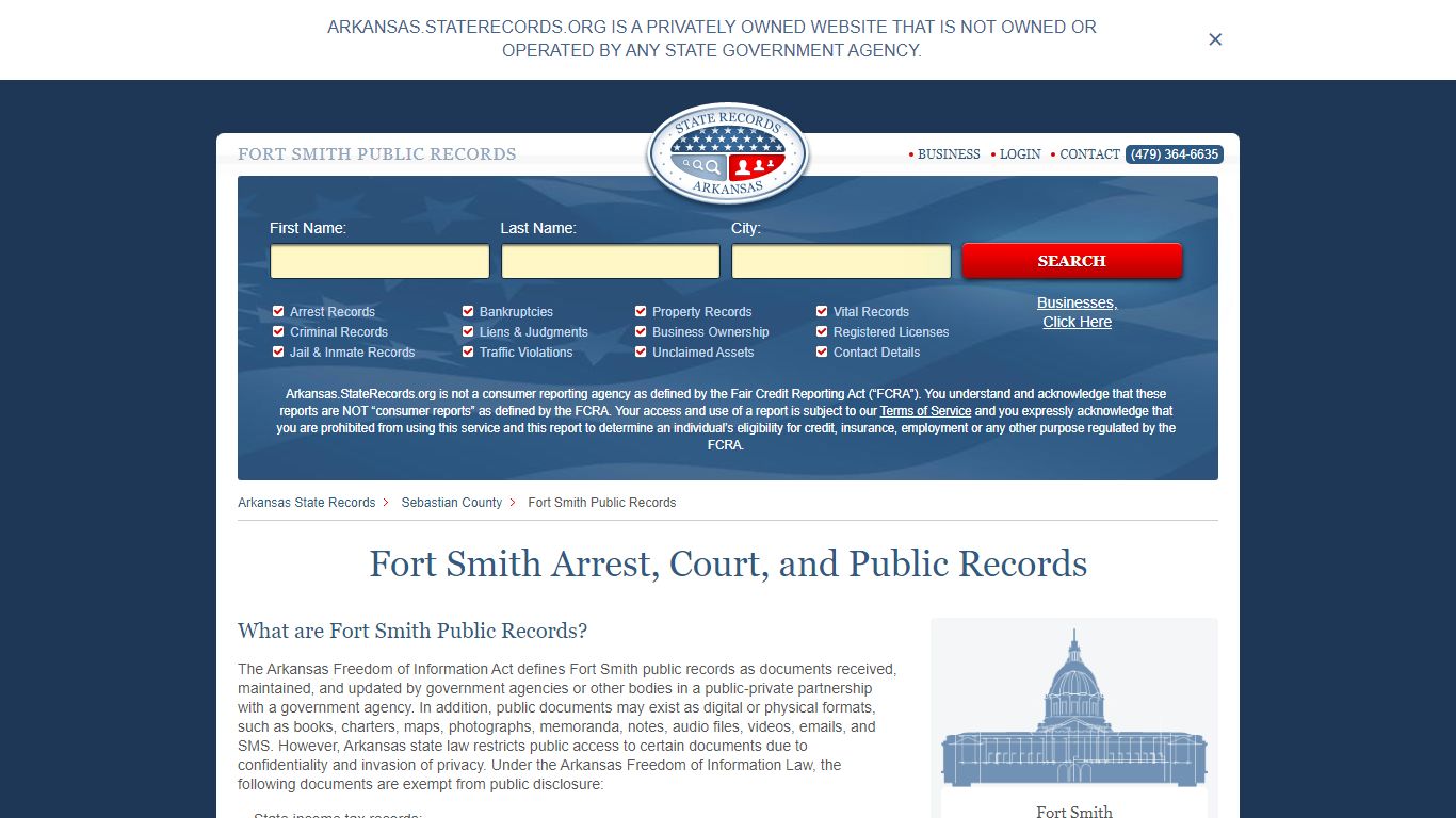Fort Smith Arrest, Court, and Public Records